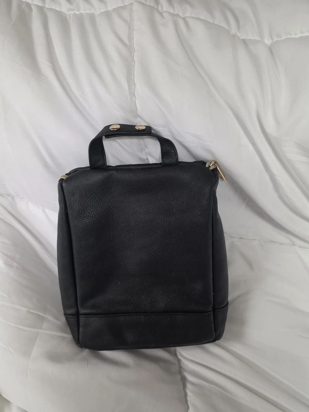 Itzy Ritzy Black Leather-Effect Women's Bag with Gold Hardware
